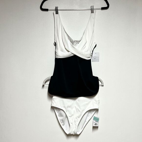 NWT Sunsets Roll The Dice Elsie Tankini & Hannah High Waist Bottoms Sz 34DD/ M - Picture 7 of 13